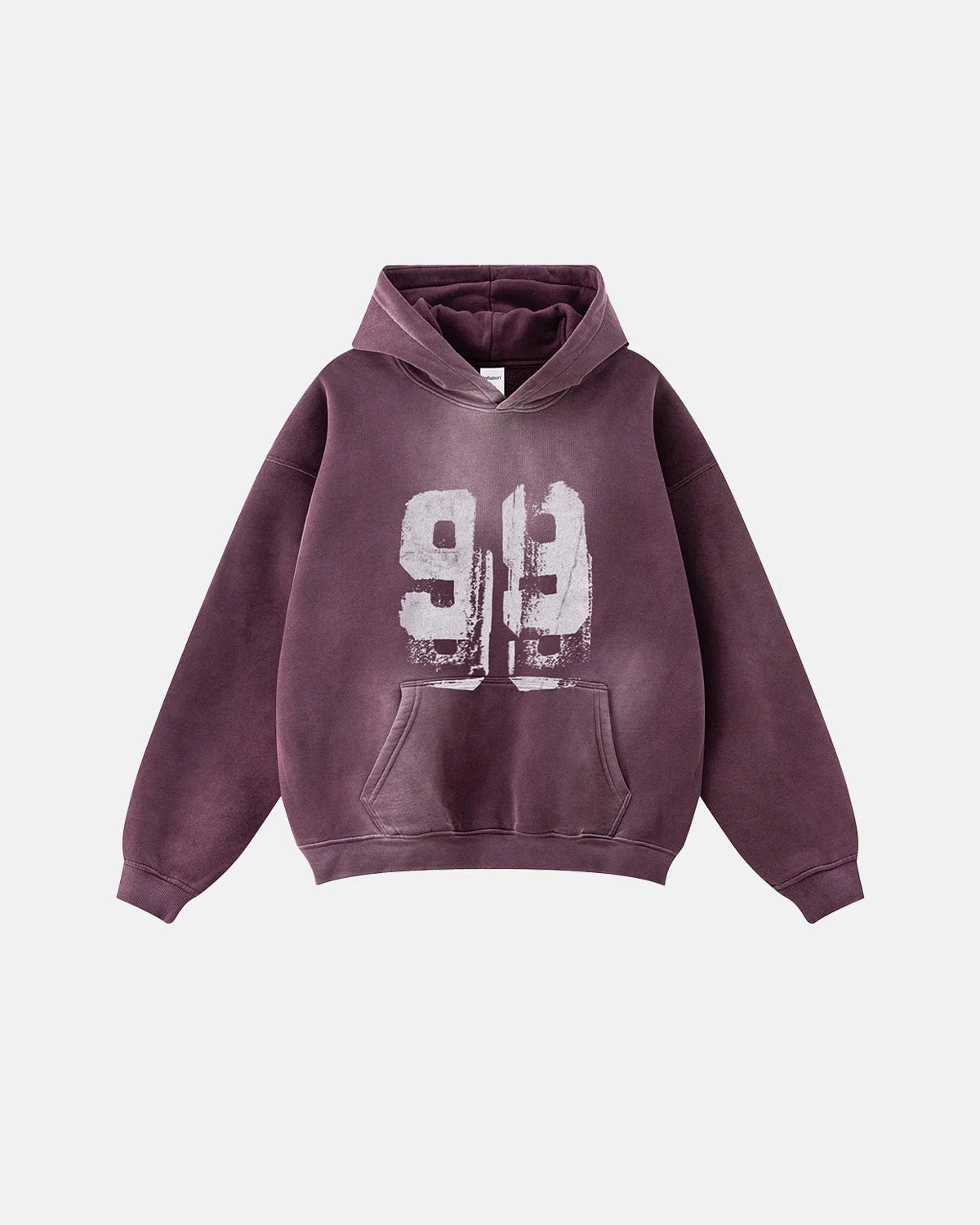 Omygoods Graffiti Print Washed Fleece Hoodie