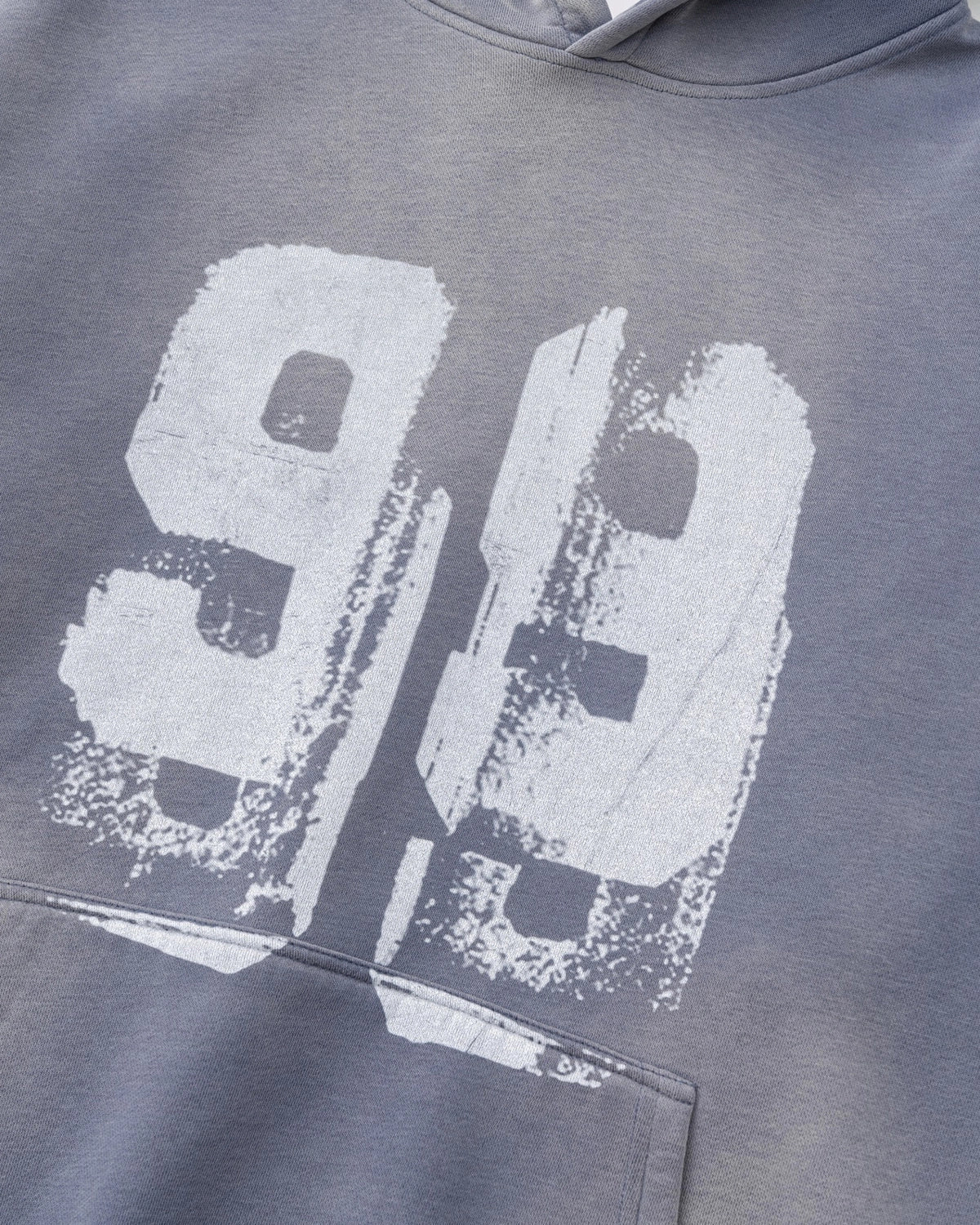 Omygoods Graffiti Print Washed Fleece Hoodie