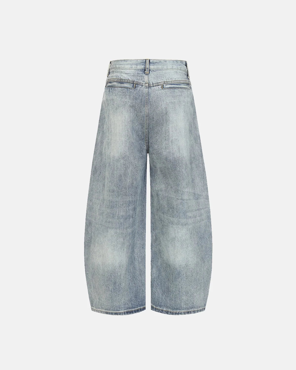 Omygoods Graphic Embroidered Washed Barrel Jeans