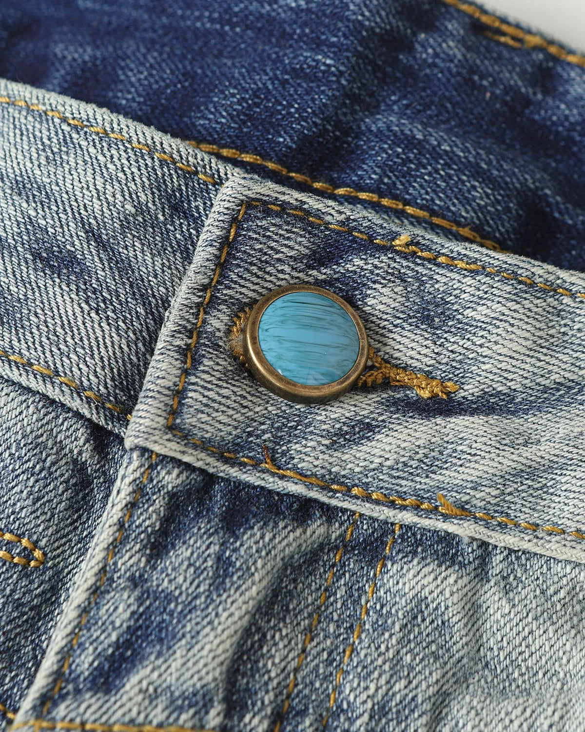 Omygoods Graphic Embroidered Washed Barrel Jeans