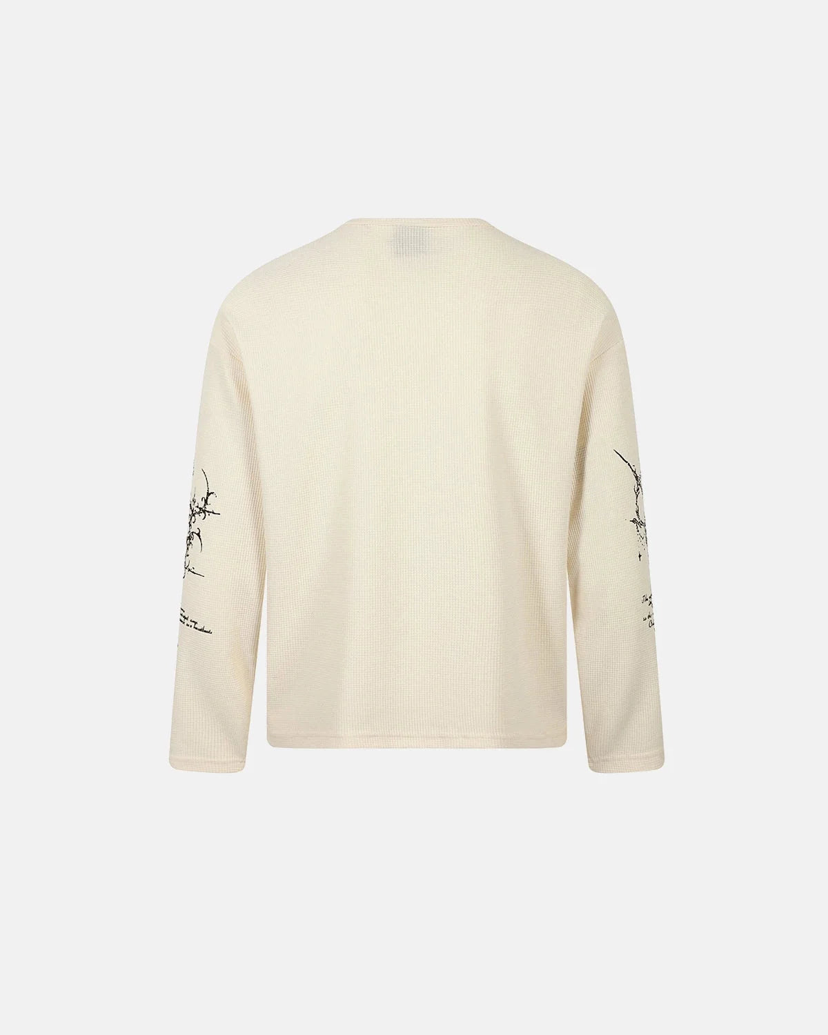 Omygoods Graphic Henley Long Sleeve T-Shirt