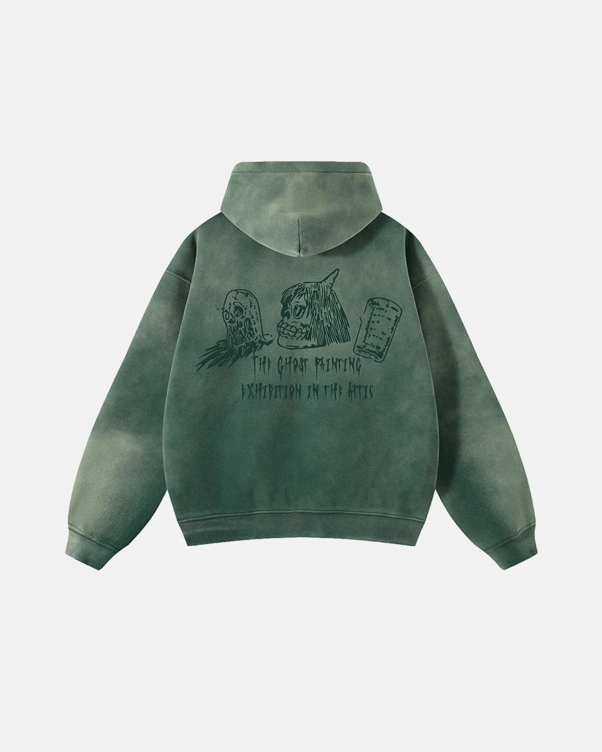 Omygoods Graphic Monkey Wash Zip Up Hoodie