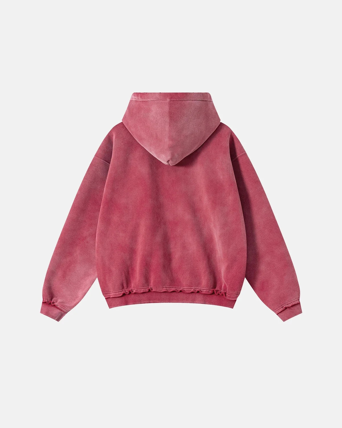 Omygoods Graphic Ripped Washed Zip Up Hoodie