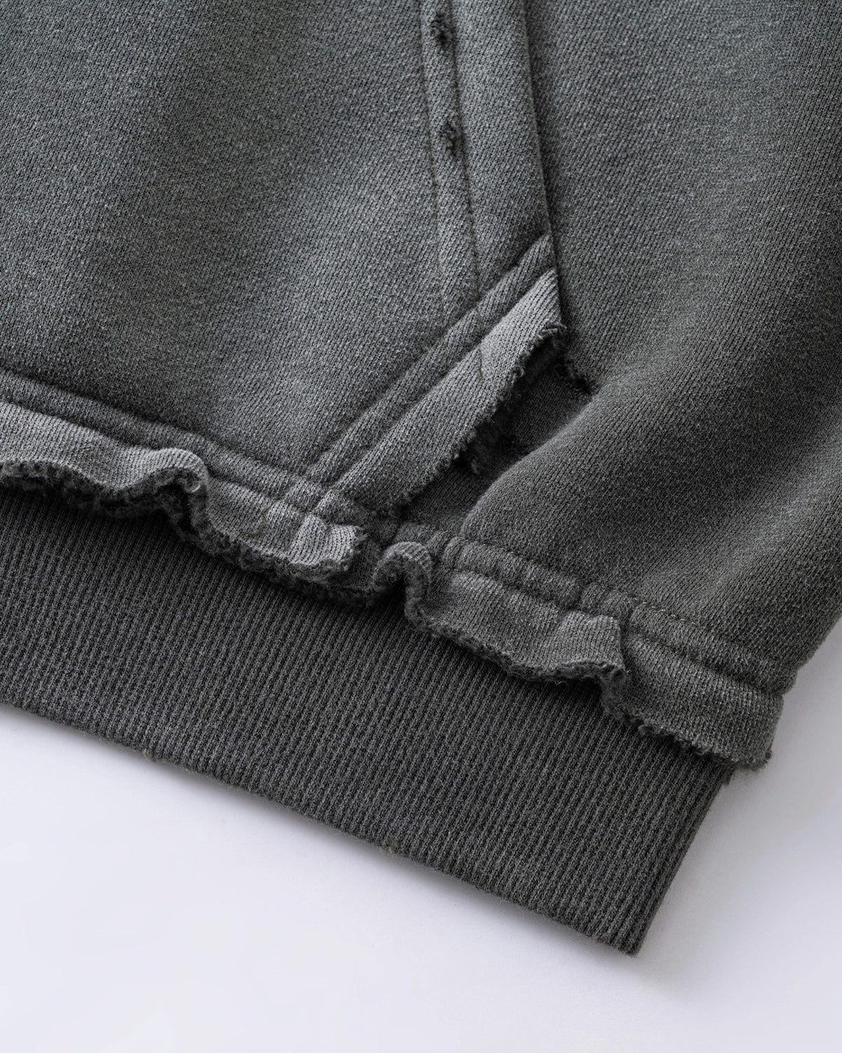 Omygoods Graphic Ripped Washed Zip Up Hoodie