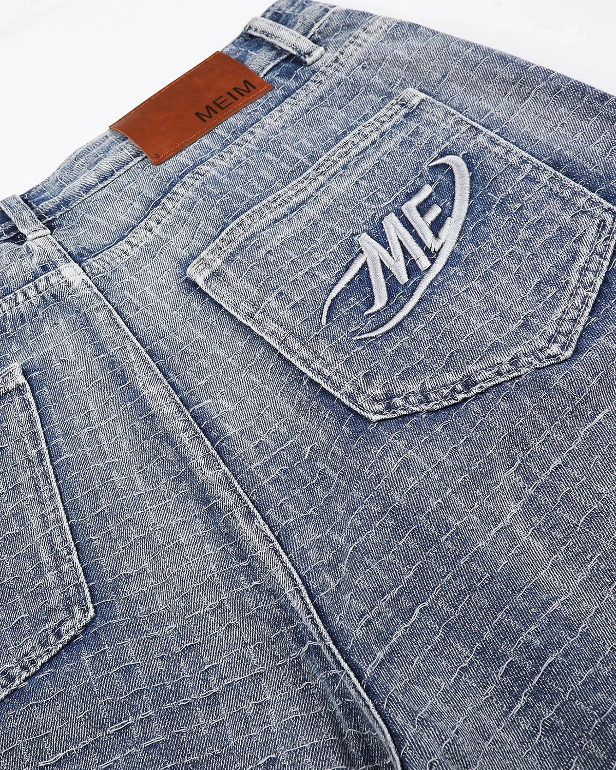 Omygoods Grid Texture Baggy Jorts