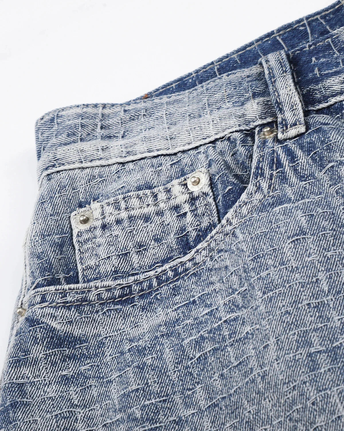 Omygoods Grid Texture Baggy Jorts