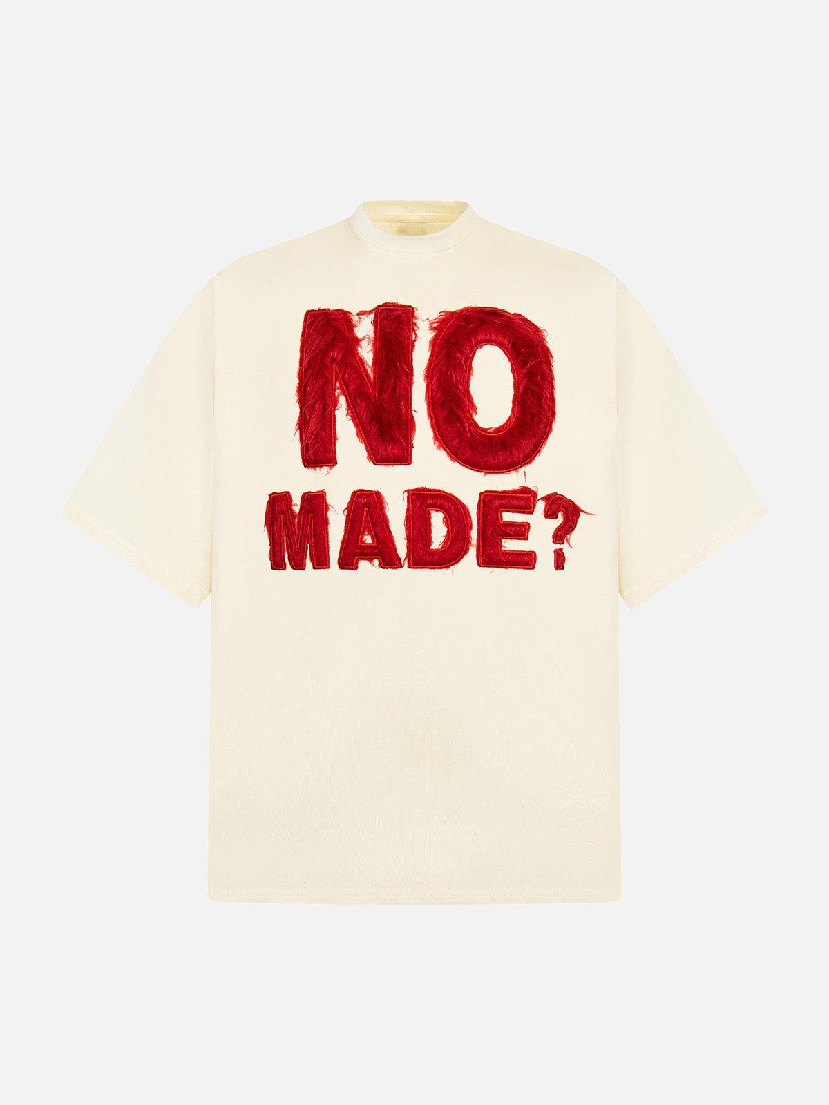 Omygoods Heavy Retro Patch Embroidered T-Shirt