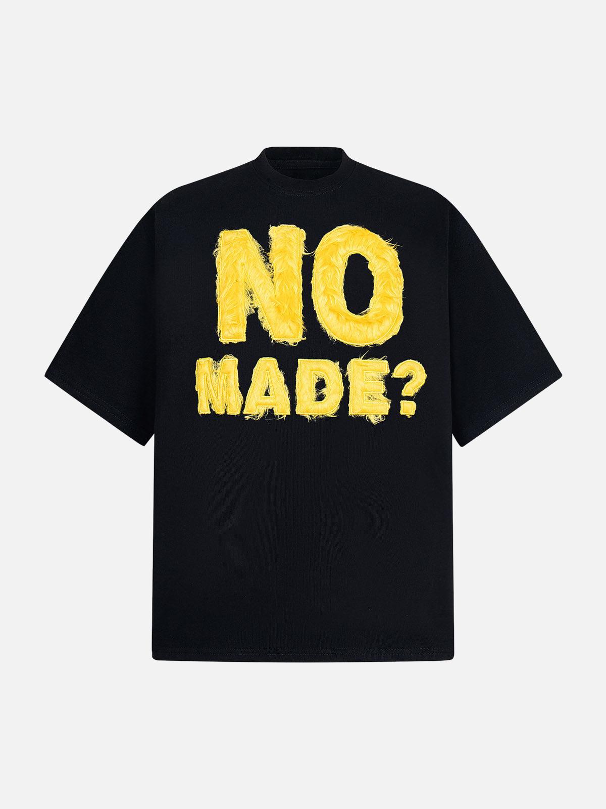 Omygoods Heavy Retro Patch Embroidered T-Shirt