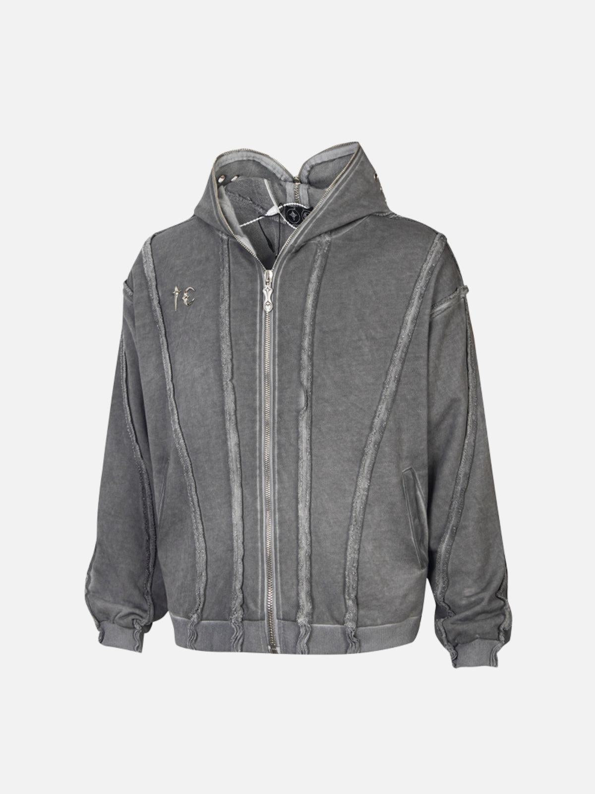 Omygoods Heavyweight Batik Washed Distressed Hoodie