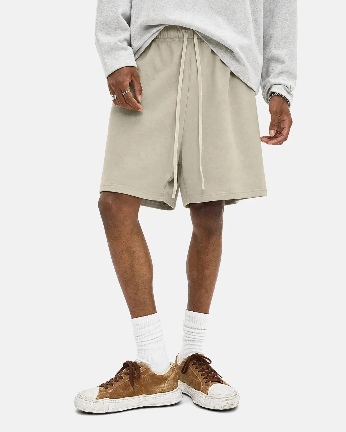 Omygoods Heavyweight Drawstring Sweat Shorts