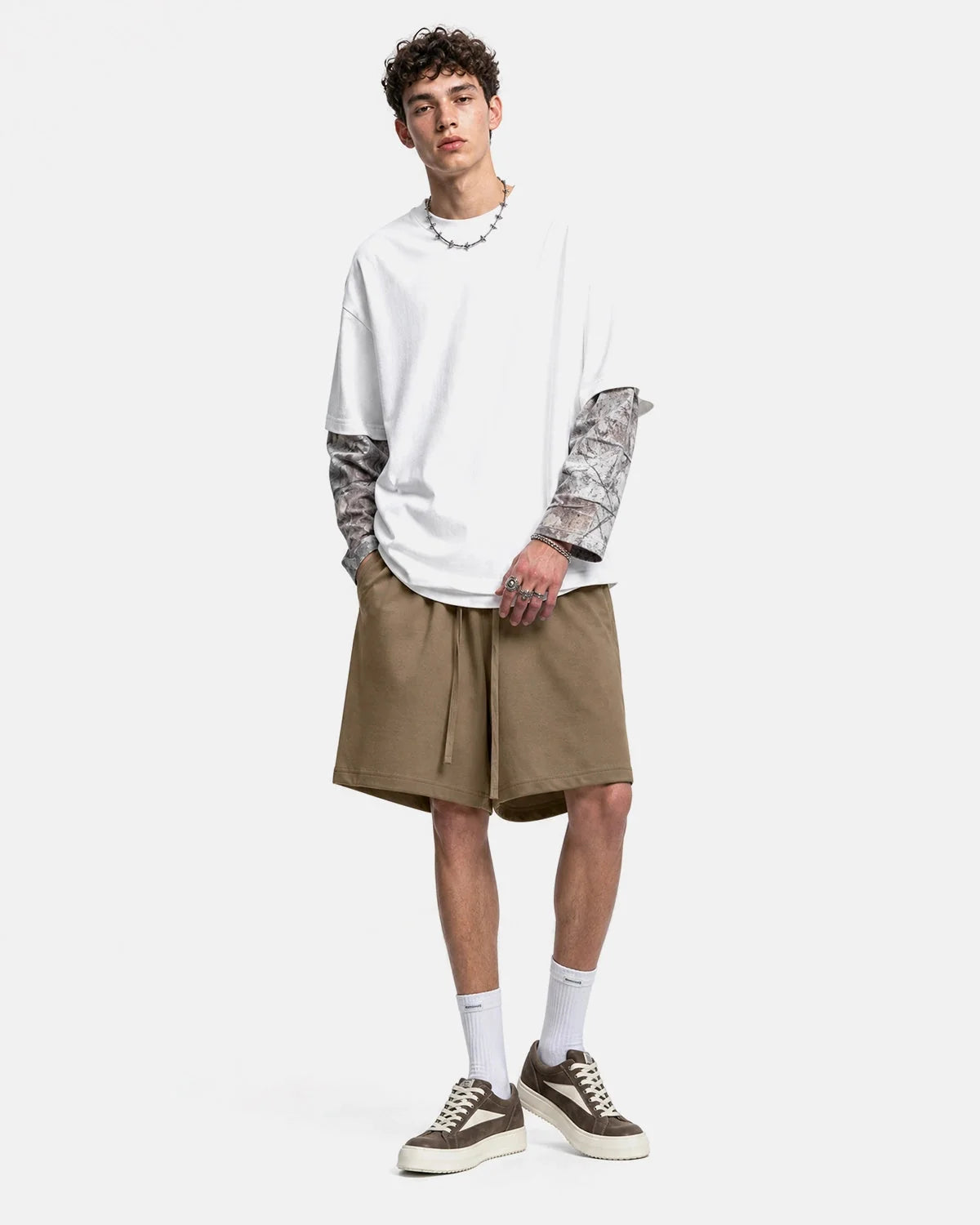 Omygoods Heavyweight Drawstring Sweat Shorts