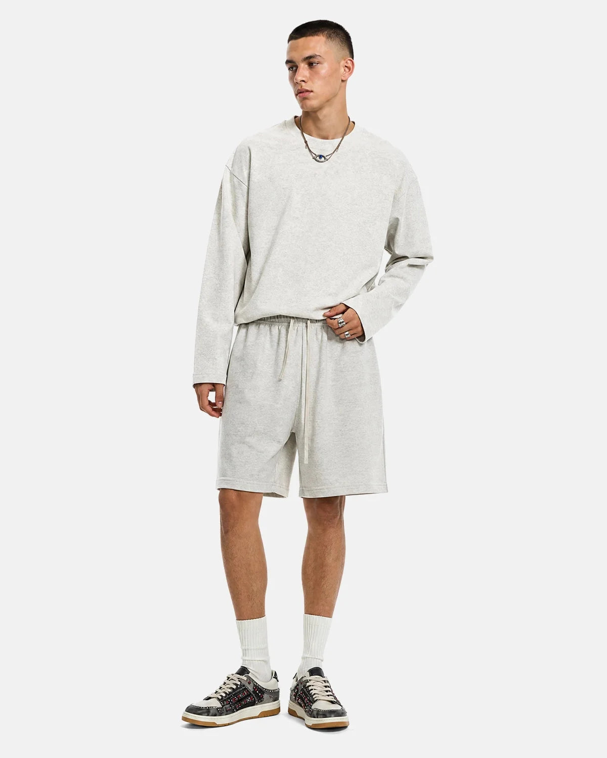 Omygoods Heavyweight Drawstring Sweat Shorts