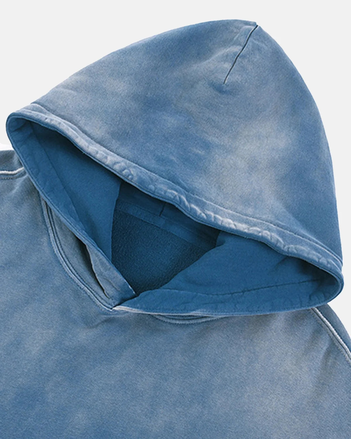 Omygoods Blue Acid Wash Oversized Hoodie