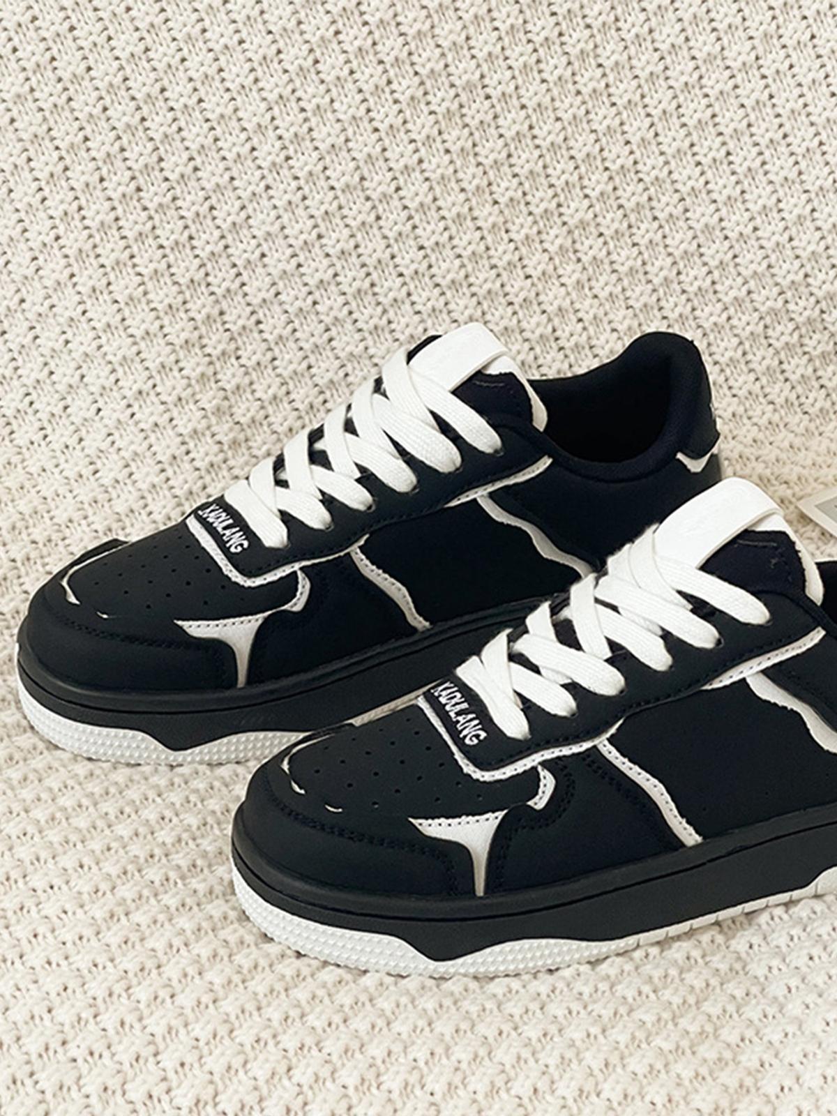 Omygoods High Street Black And White Board Casual Shoes