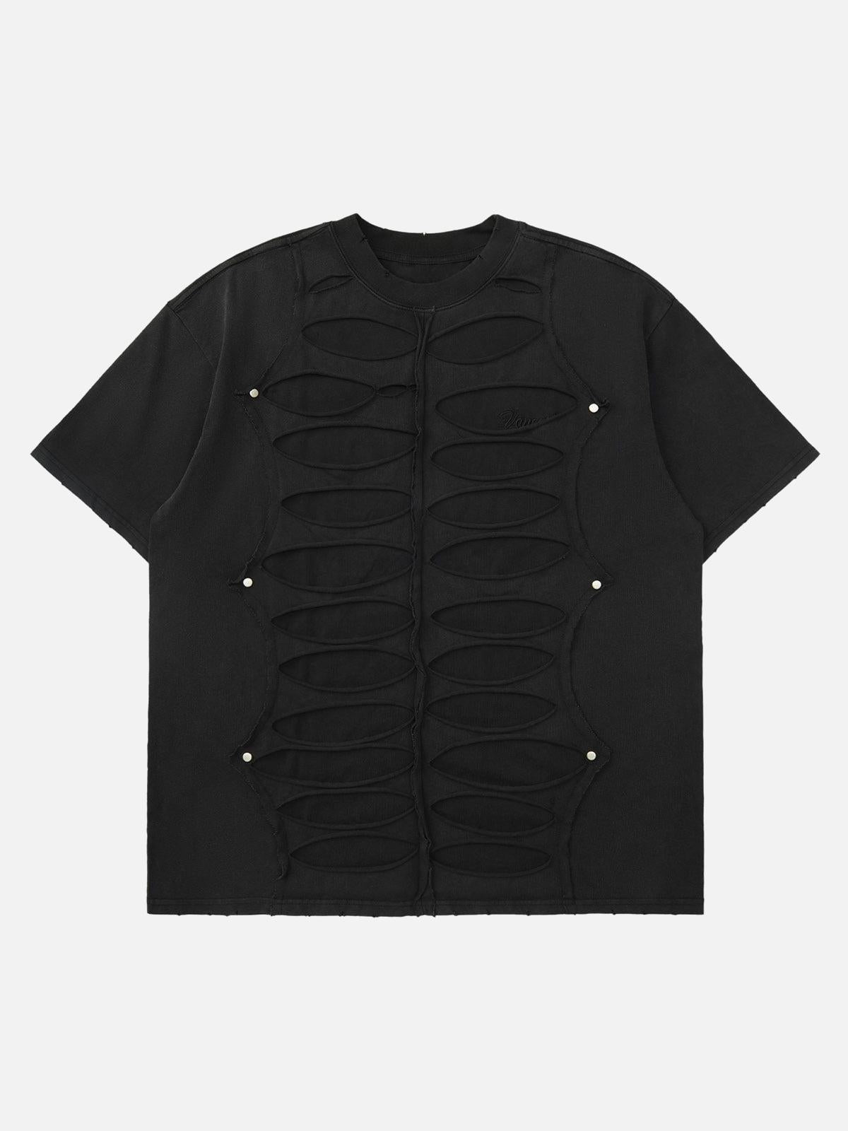 Omygoods High Street Hip Hop Hole Design T-Shirt