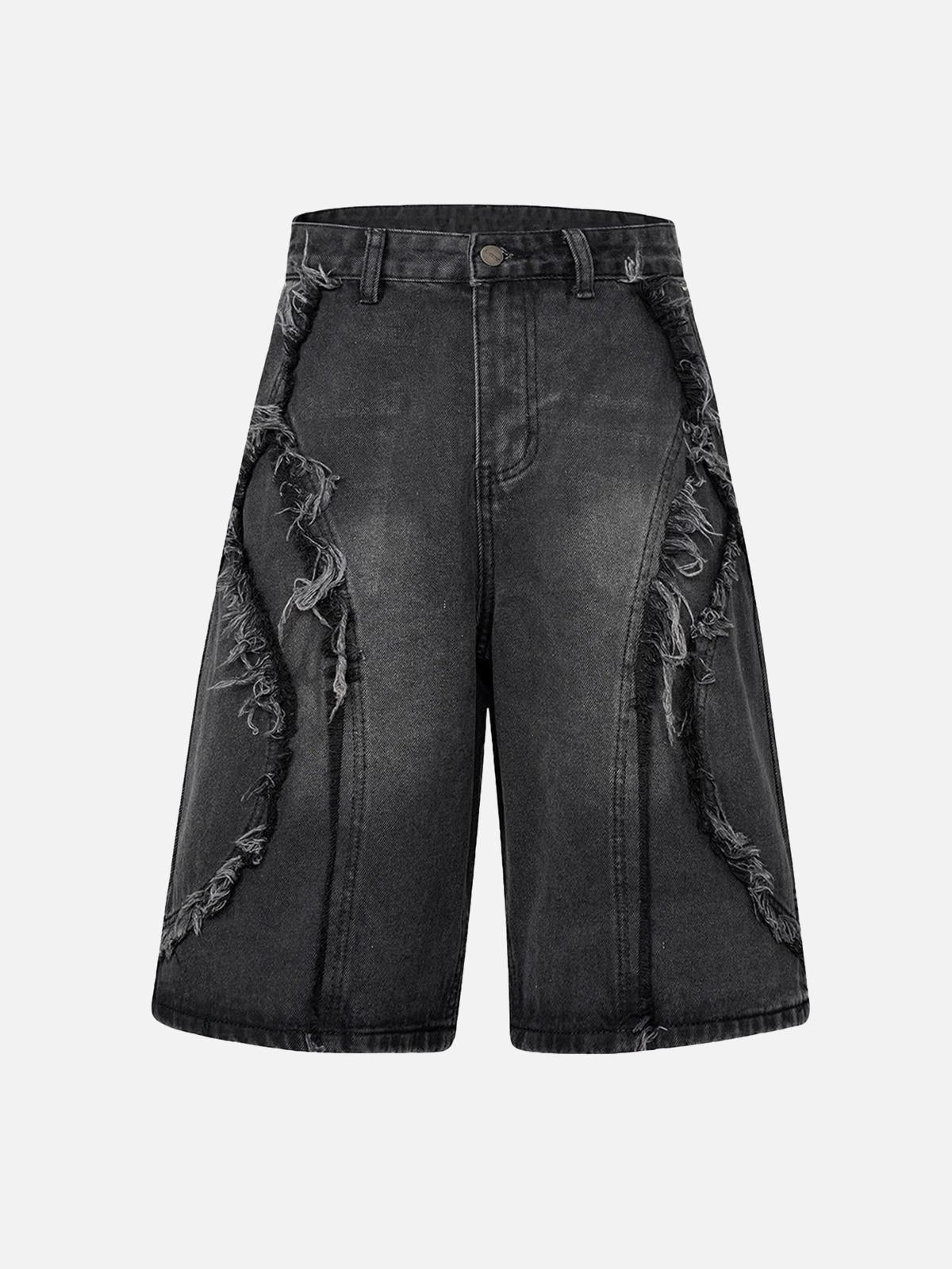 Omygoods High Street Washed Distressed Denim Shorts