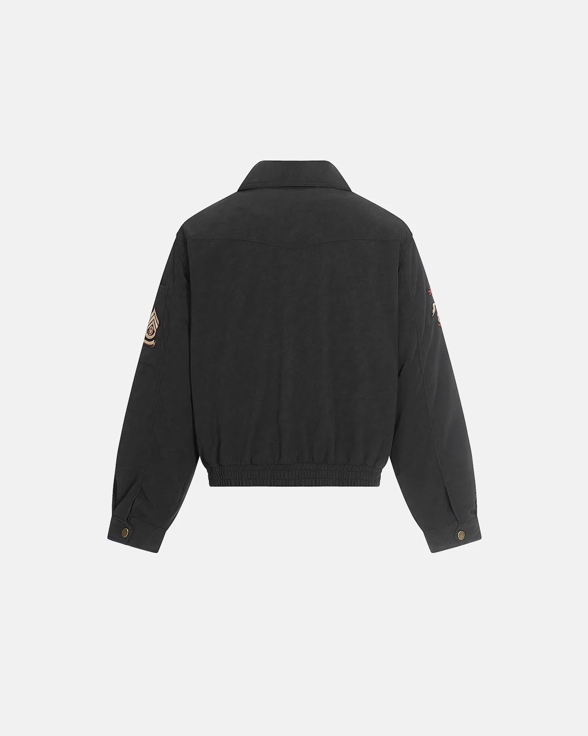 Omygoods Horse Embroidery Suede Clasp Padded Jacket