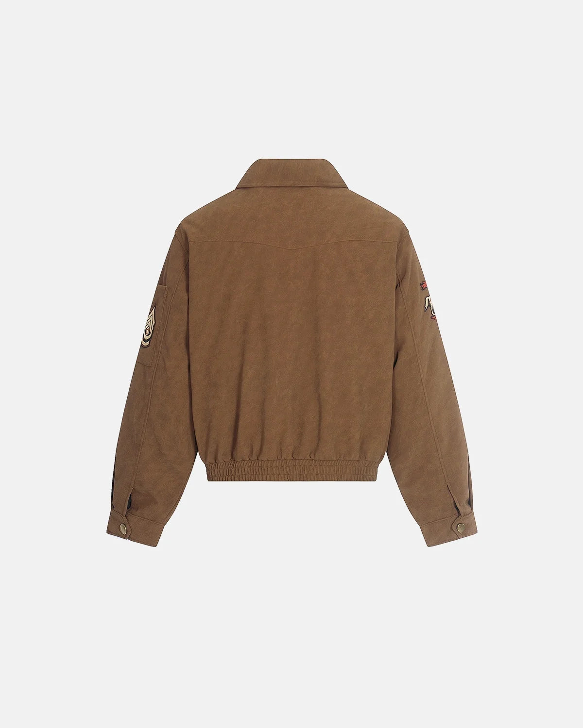Omygoods Horse Embroidery Suede Clasp Padded Jacket