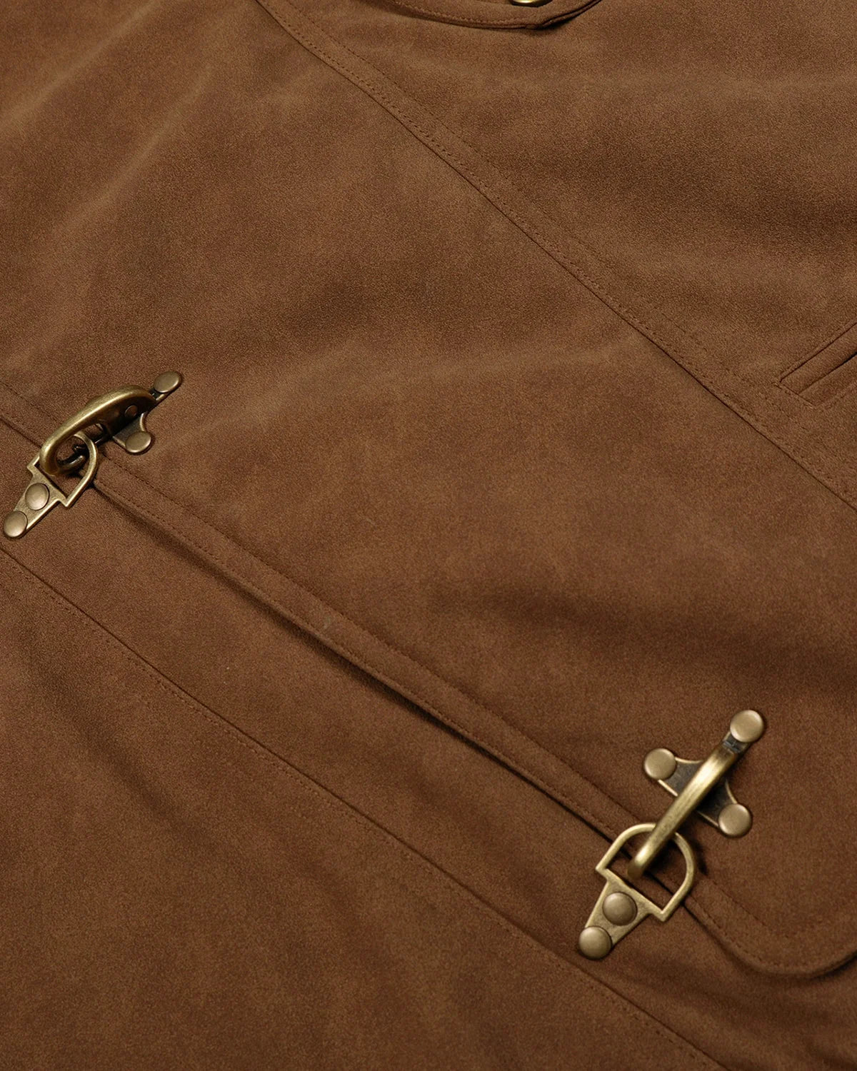 Omygoods Horse Embroidery Suede Clasp Padded Jacket