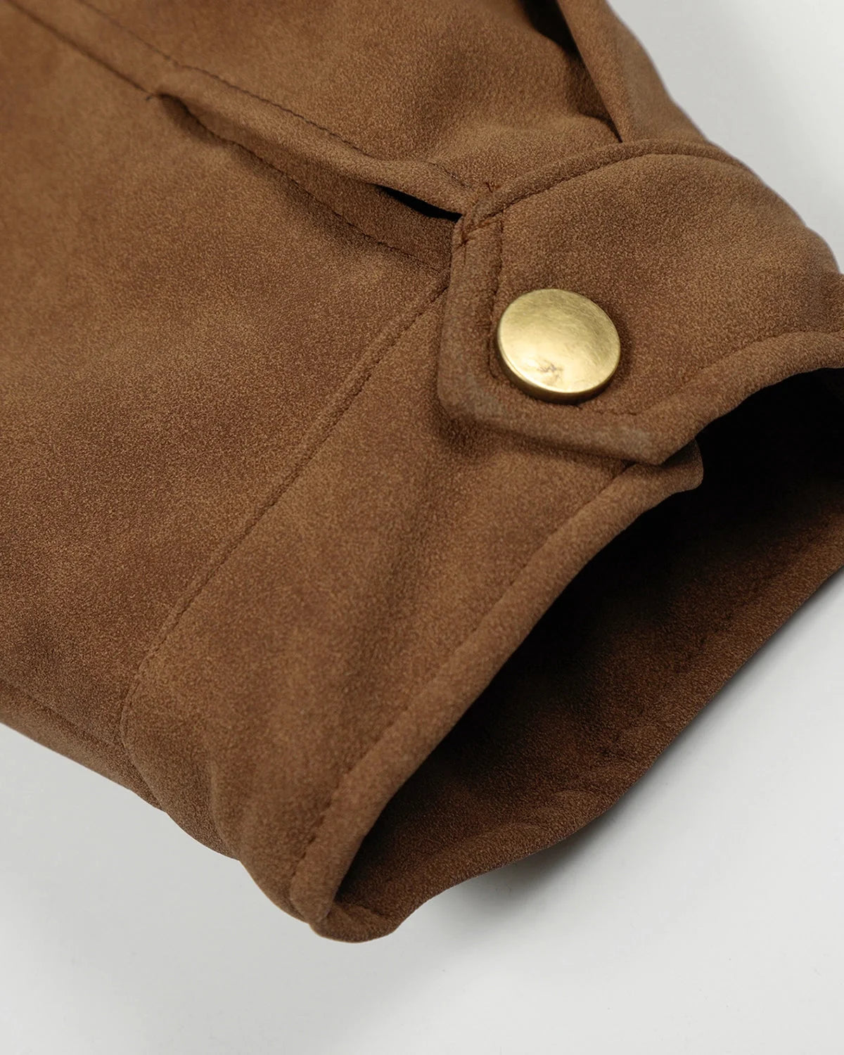 Omygoods Horse Embroidery Suede Clasp Padded Jacket