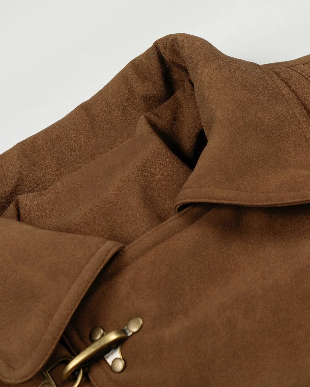 Omygoods Horse Embroidery Suede Clasp Padded Jacket