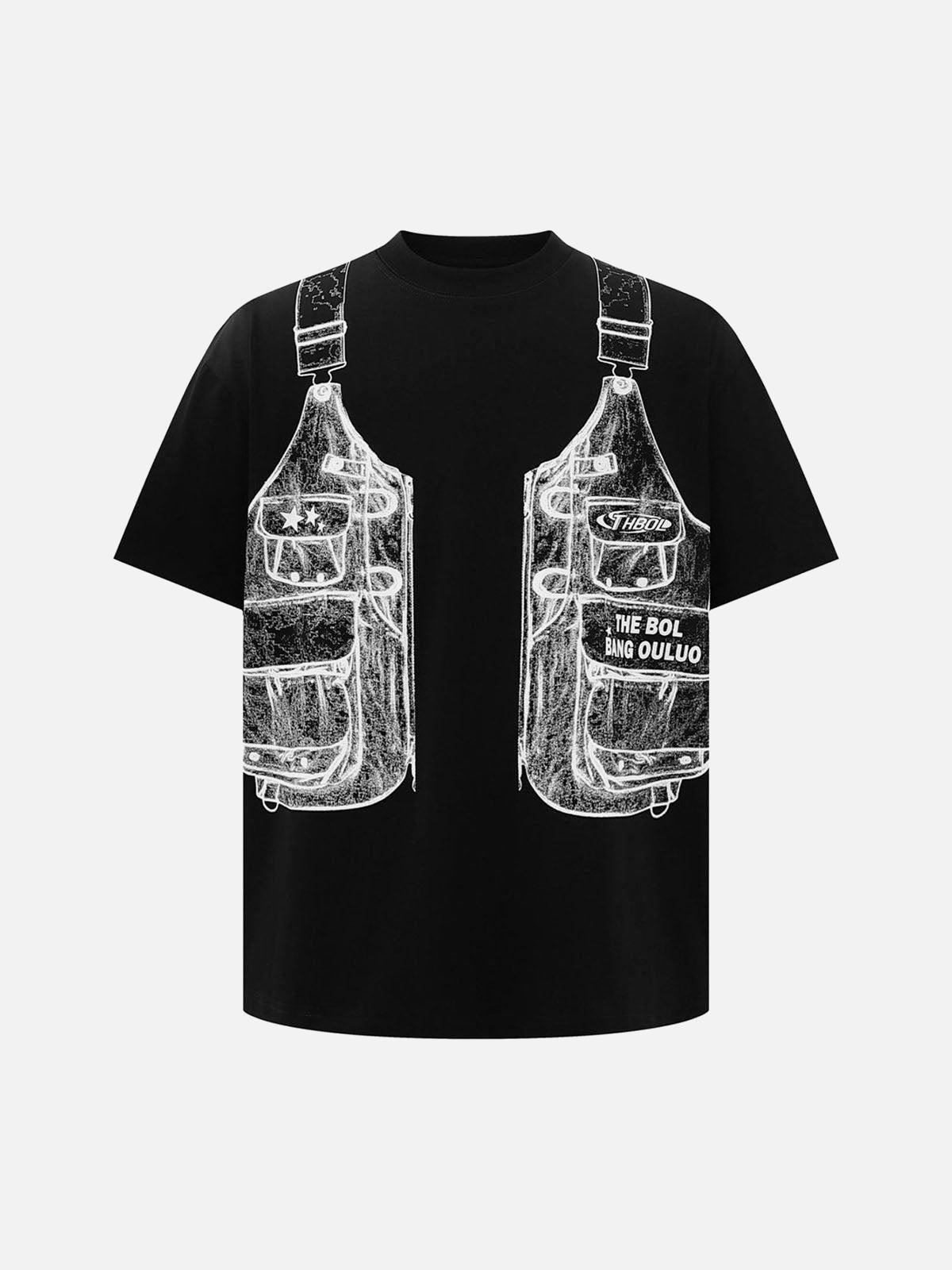 Omygoods Jacket Print Graphic T-Shirt