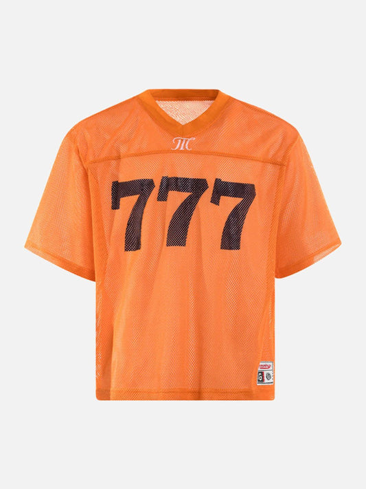 Omygoods Jersey Letter Print Quick Dry V-Neck T-Shirt