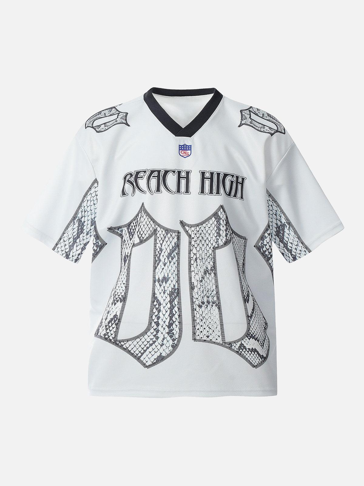 Omygoods Jersey Style Snake Print T-Shirt