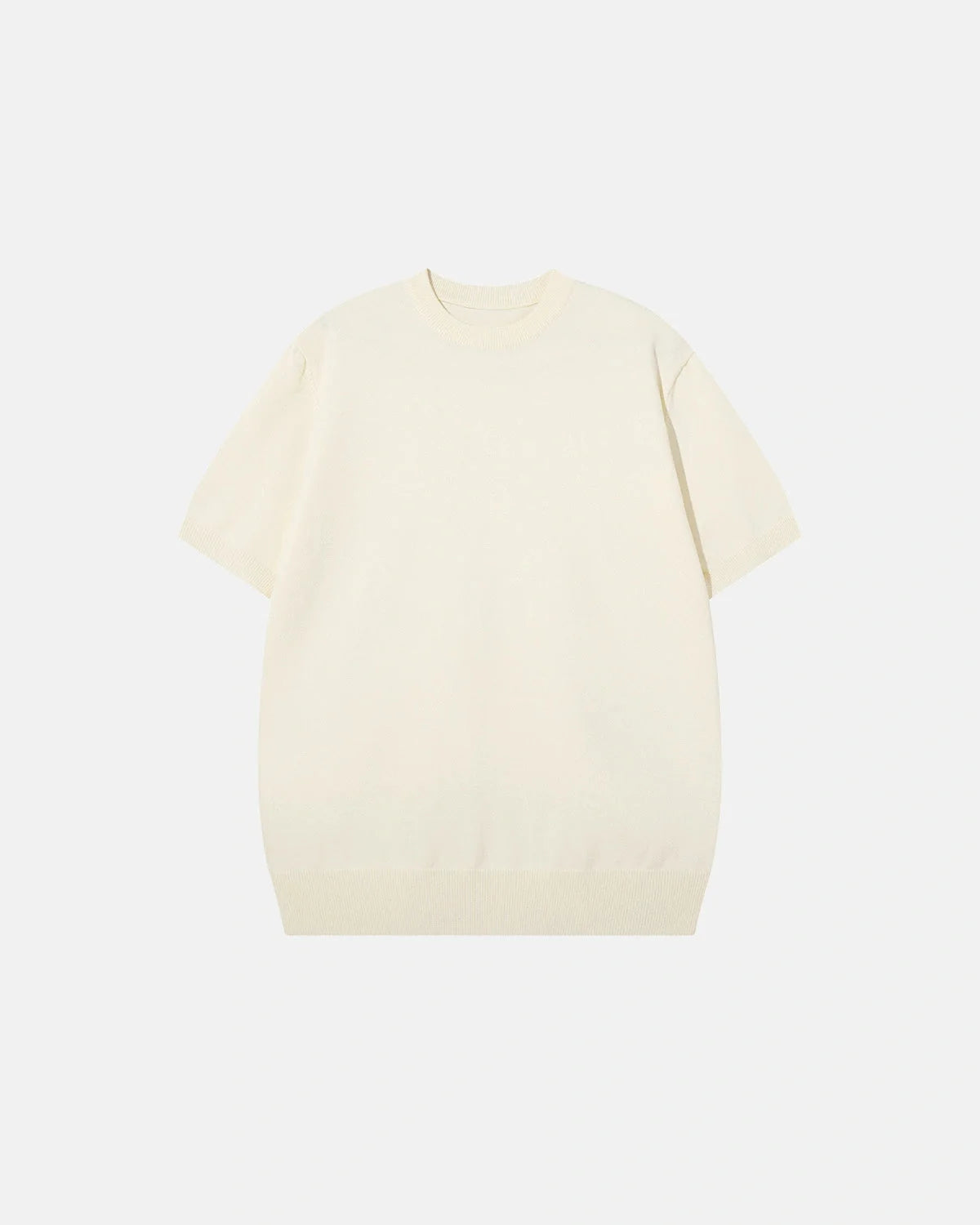 Omygoods Knit Crew Neck Short Sleeve Tee
