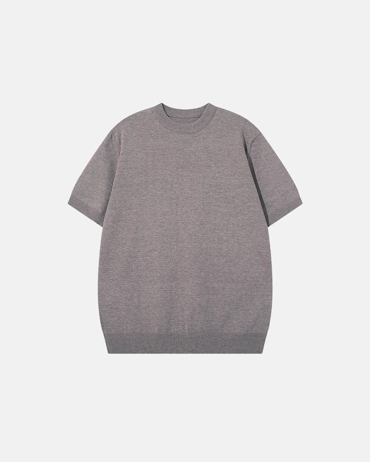 Omygoods Knit Crew Neck Short Sleeve Tee