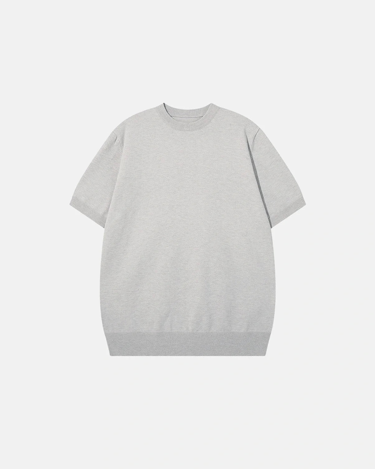 Omygoods Knit Crew Neck Short Sleeve Tee