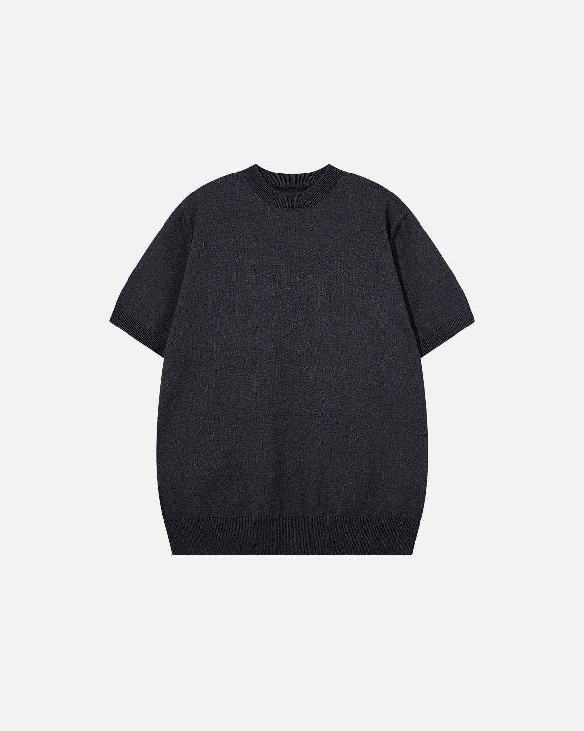 Omygoods Knit Crew Neck Short Sleeve Tee
