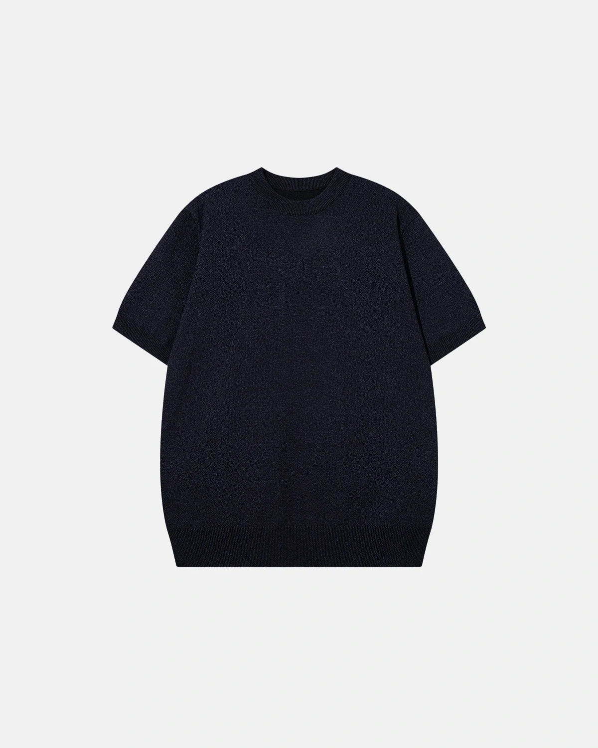 Omygoods Knit Crew Neck Short Sleeve Tee