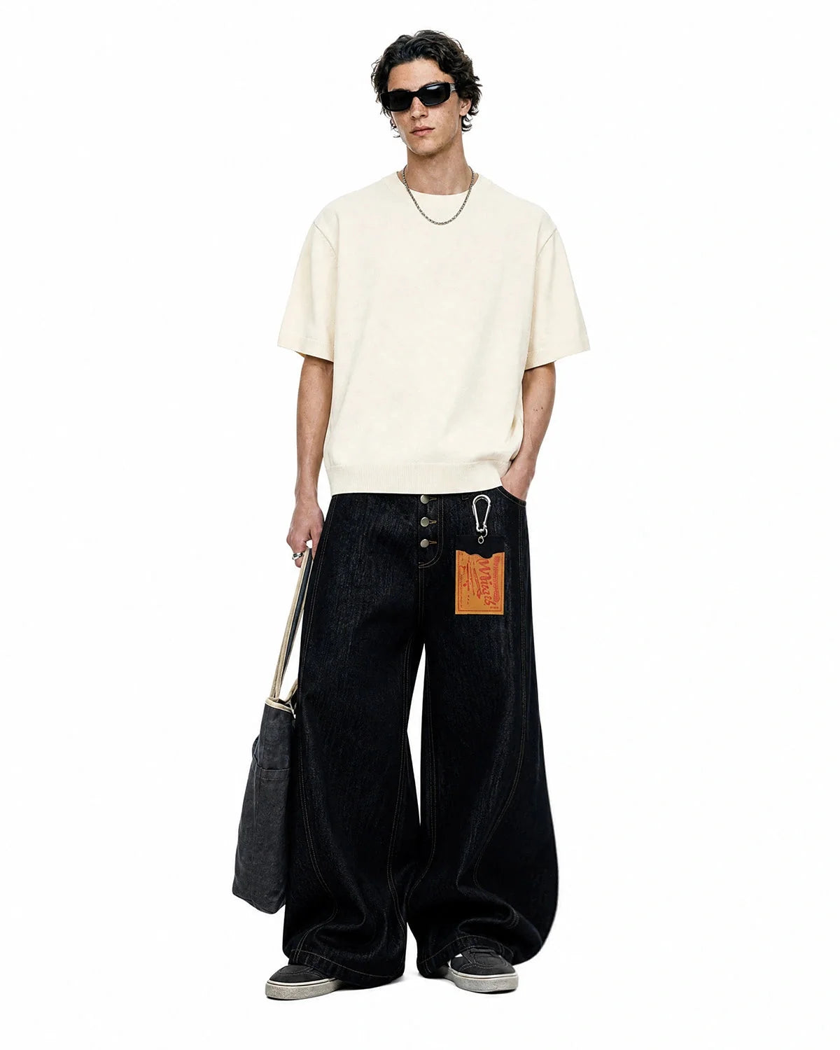 Omygoods Knit Crew Neck Short Sleeve Tee