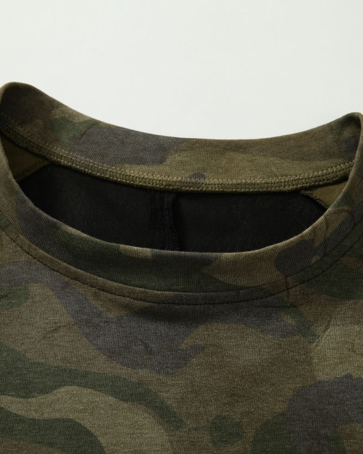 Omygoods Lace Patchwork Camo Raglan Tee