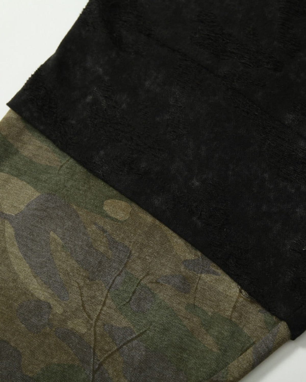 Omygoods Lace Patchwork Camo Raglan Tee