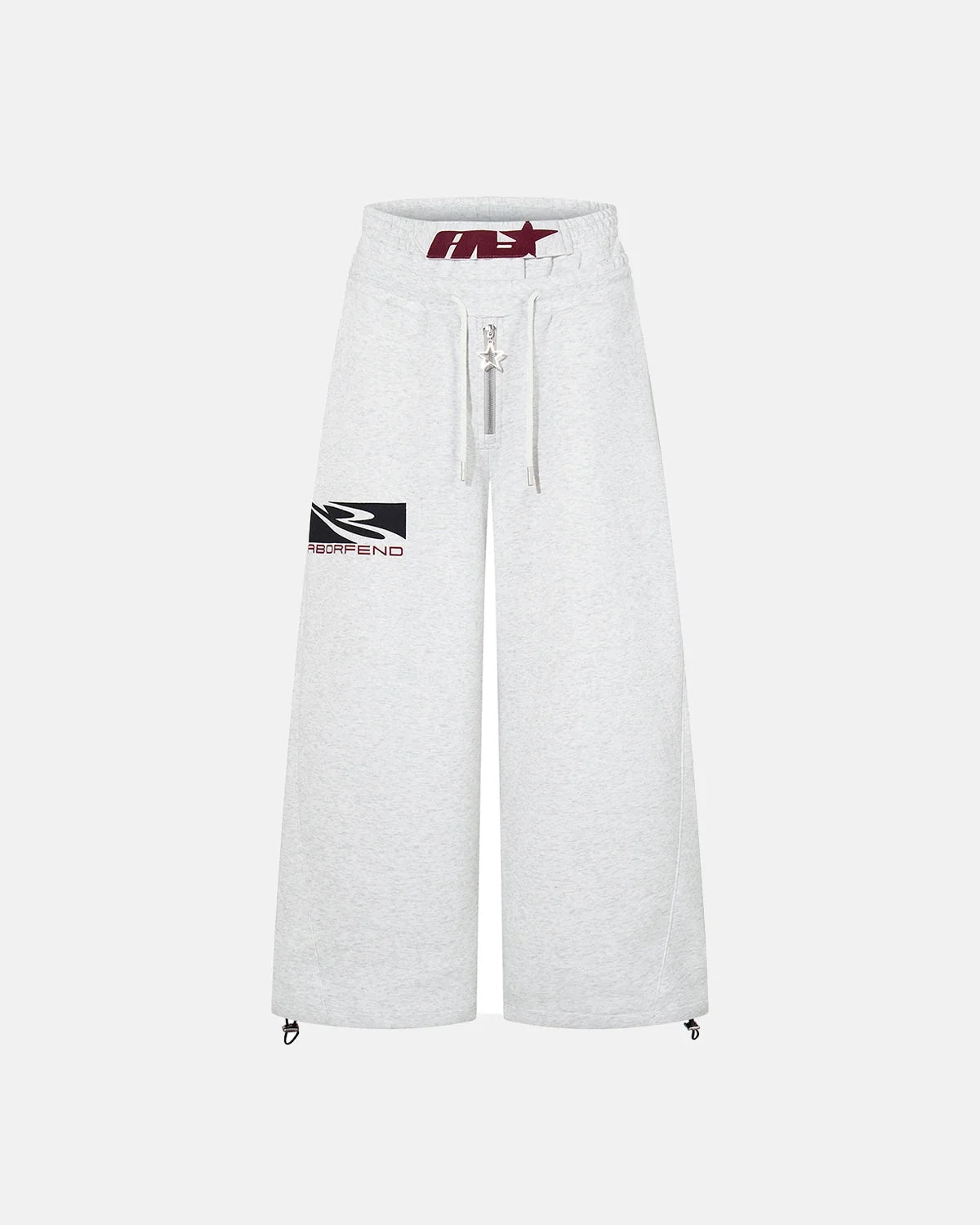 Omygoods Layered Waist Baggy Wide Leg Sweatpants