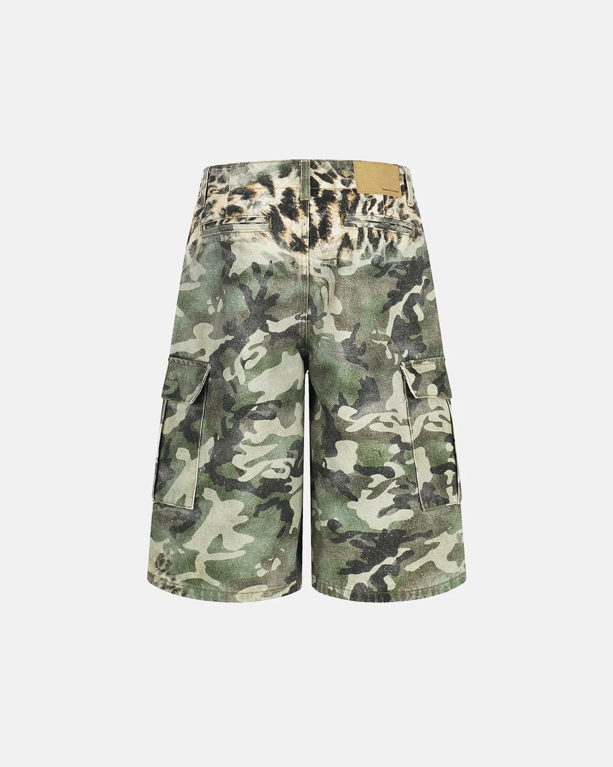 Omygoods Leopard Camo Cargo Longline Shorts