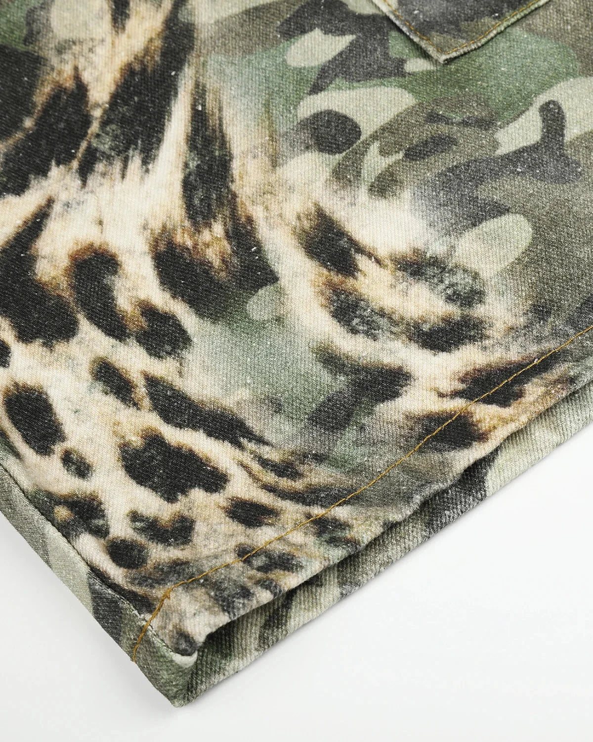 Omygoods Leopard Camo Cargo Longline Shorts