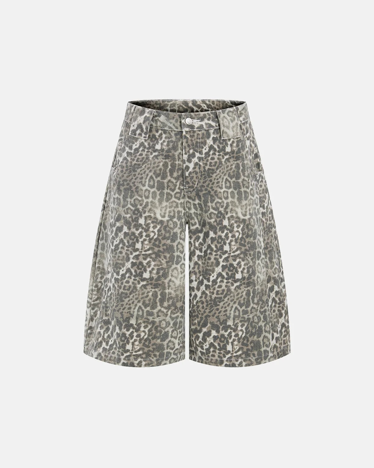 Omygoods Leopard Print Baggy Shorts