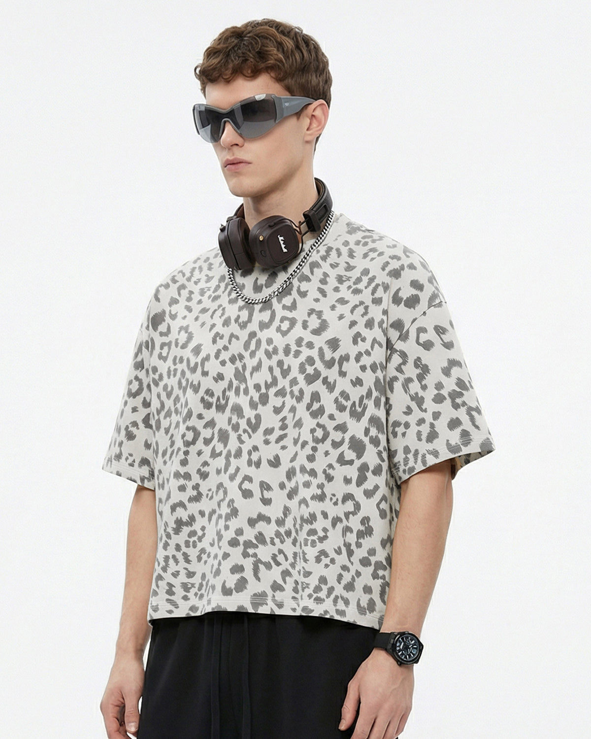 Omygoods Leopard Print Boxy T-Shirt