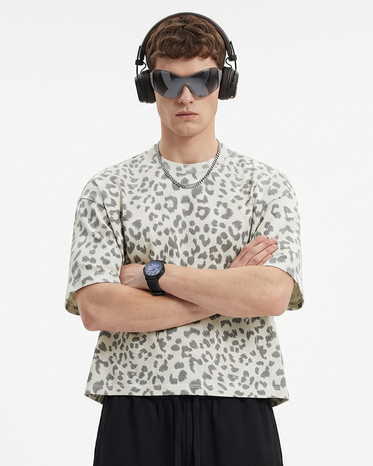 Omygoods Leopard Print Boxy T-Shirt