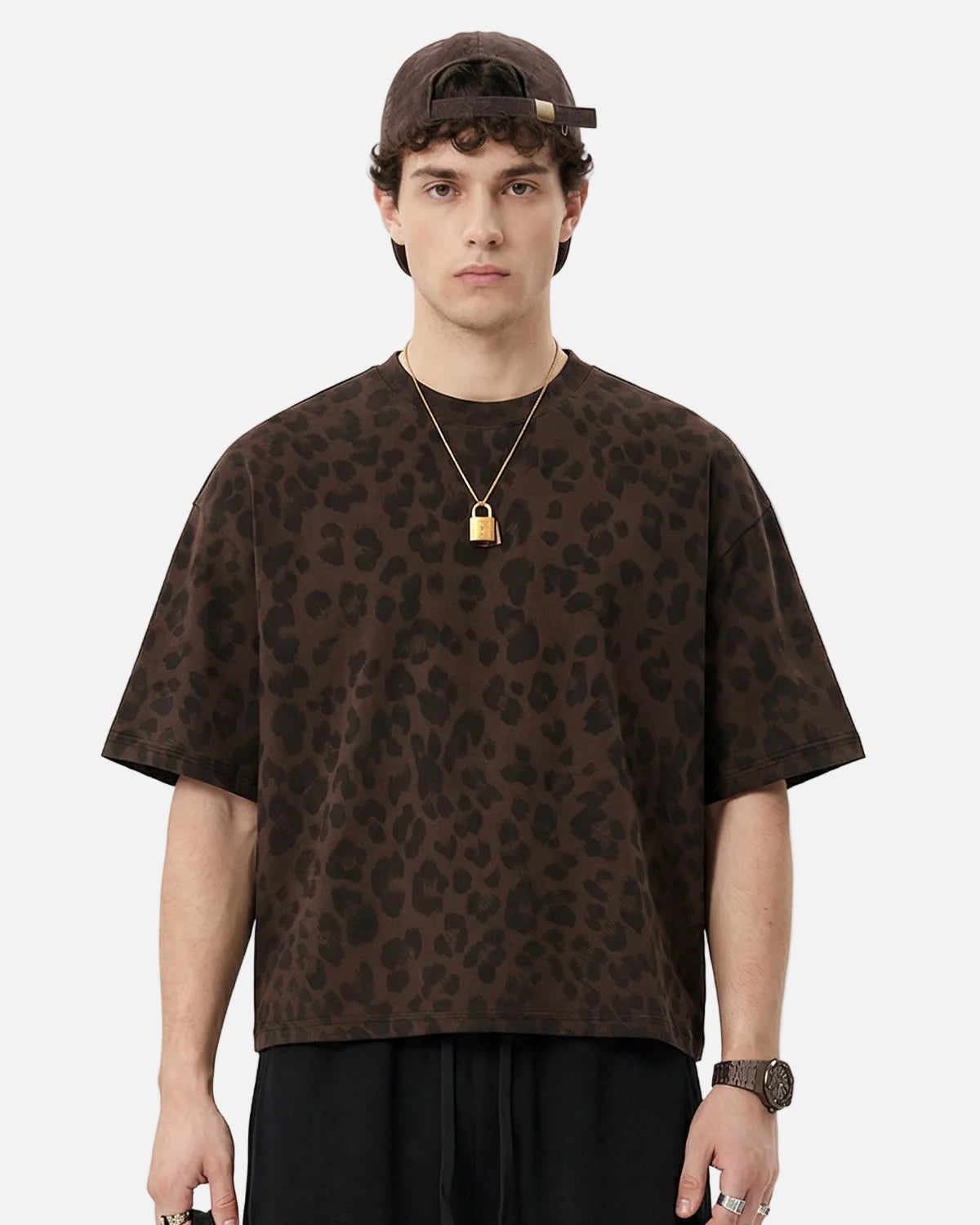 Omygoods Leopard Print Boxy T-Shirt