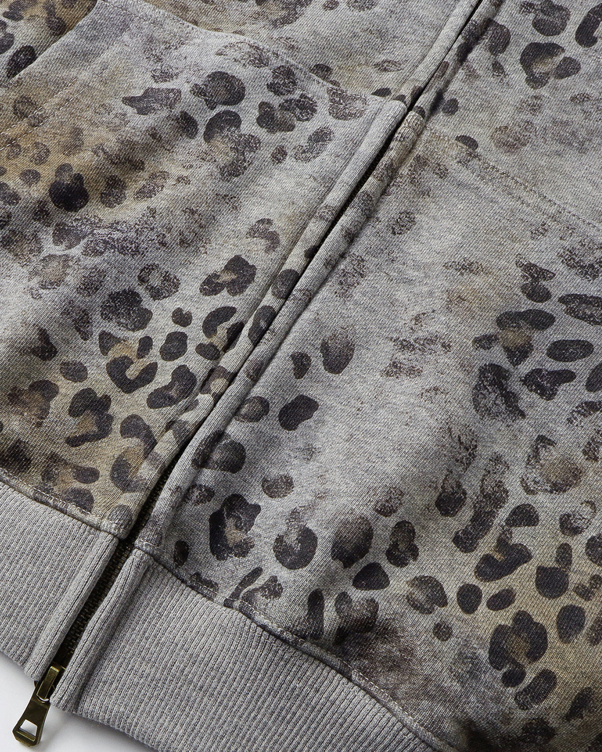 Omygoods Leopard Print Boxy Zip Up Hoodie