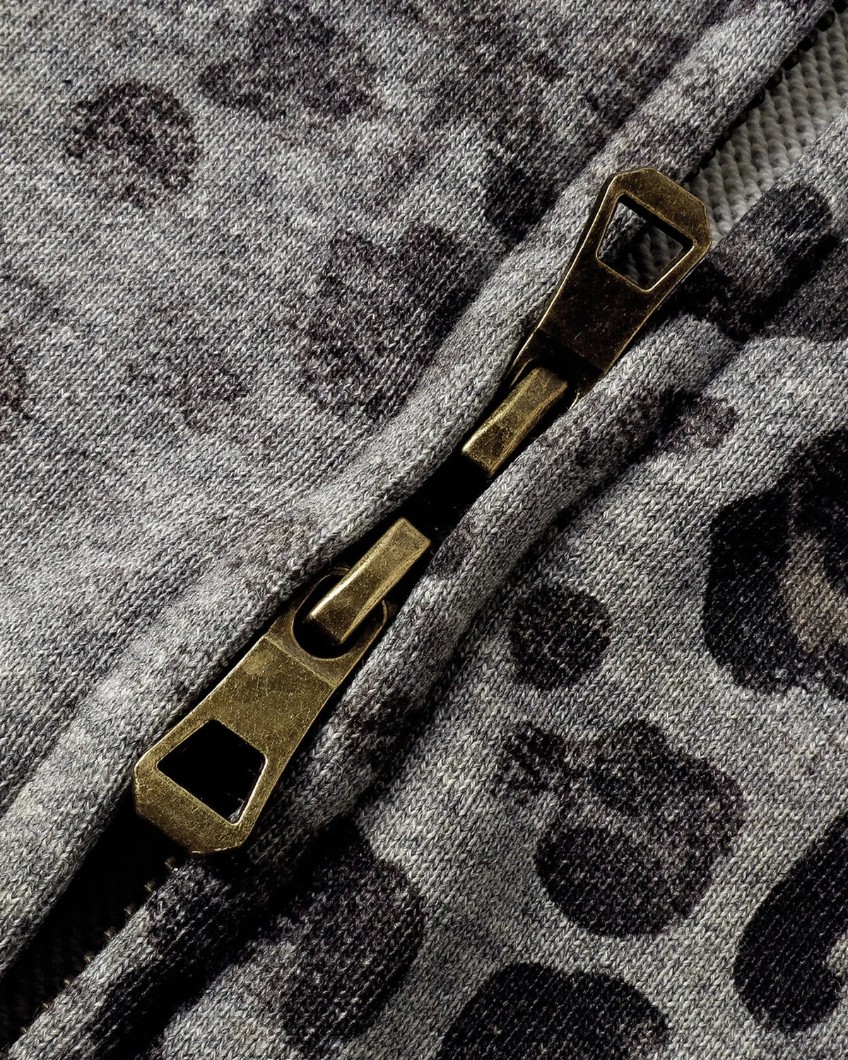Omygoods Leopard Print Boxy Zip Up Hoodie