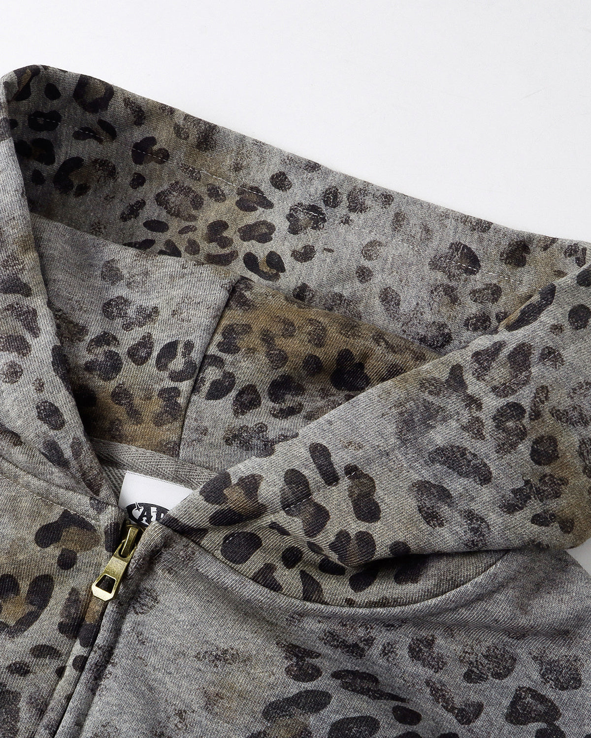 Omygoods Leopard Print Boxy Zip Up Hoodie