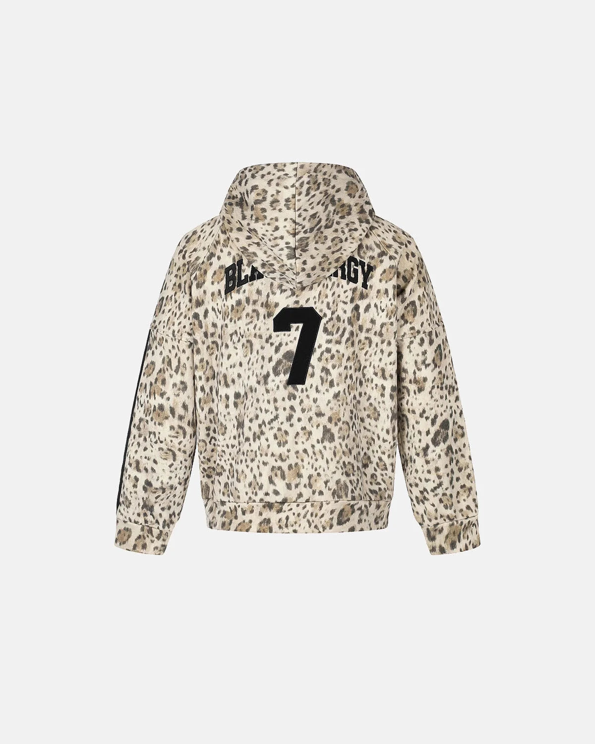 Omygoods Leopard Print Graphic Boxy Zip Up Hoodie