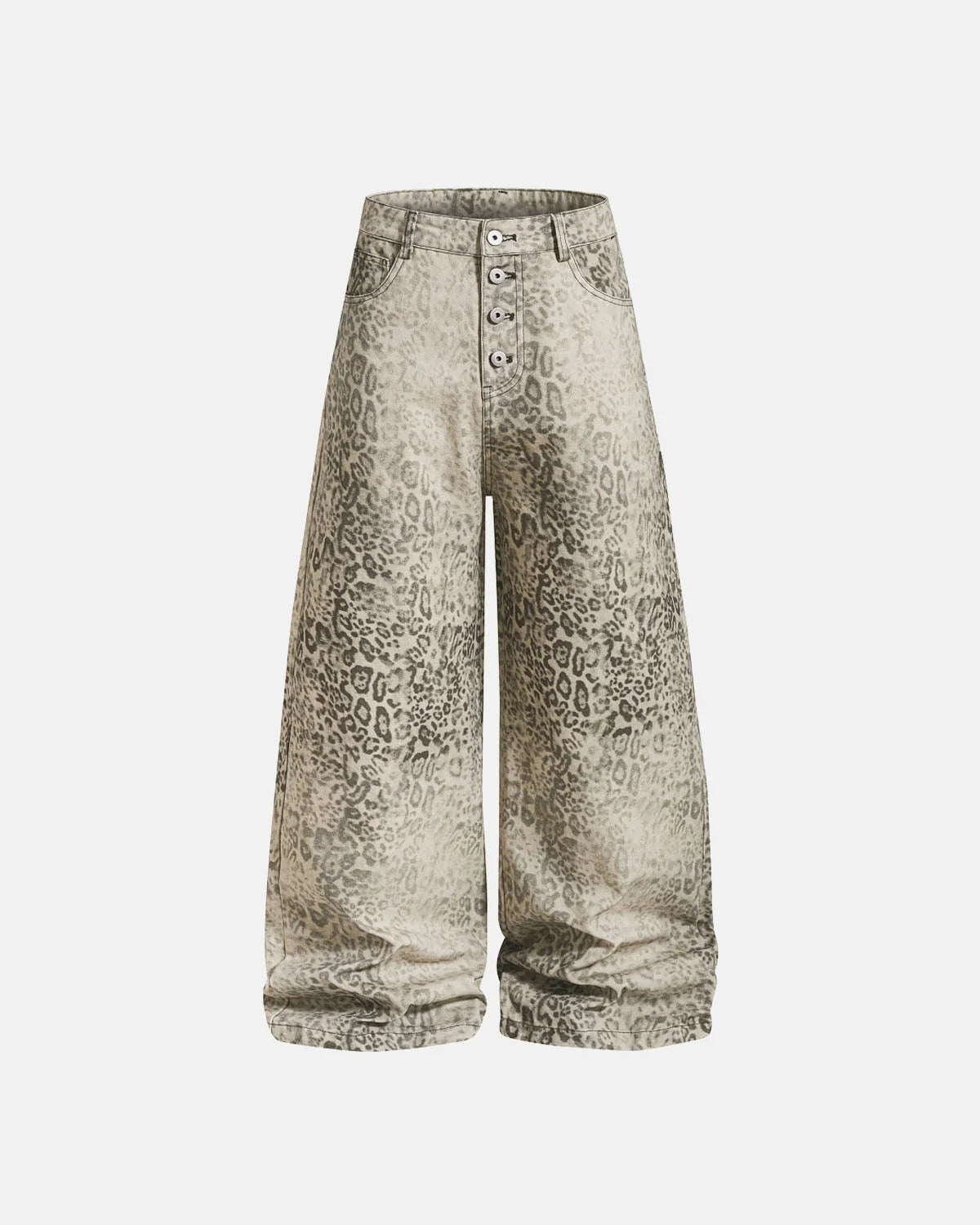 Omygoods Leopard Print Wide Leg Pants