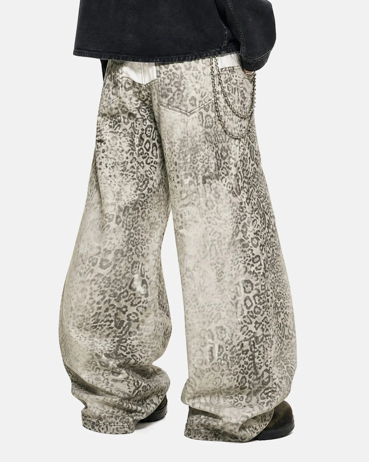 Omygoods Leopard Print Wide Leg Pants