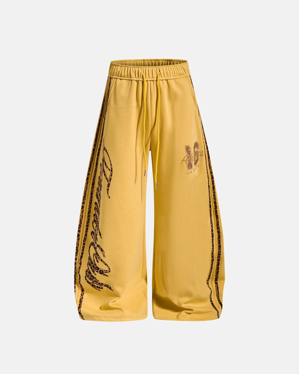 Omygoods Leopard Stripe Graphic Barrel Sweatpants